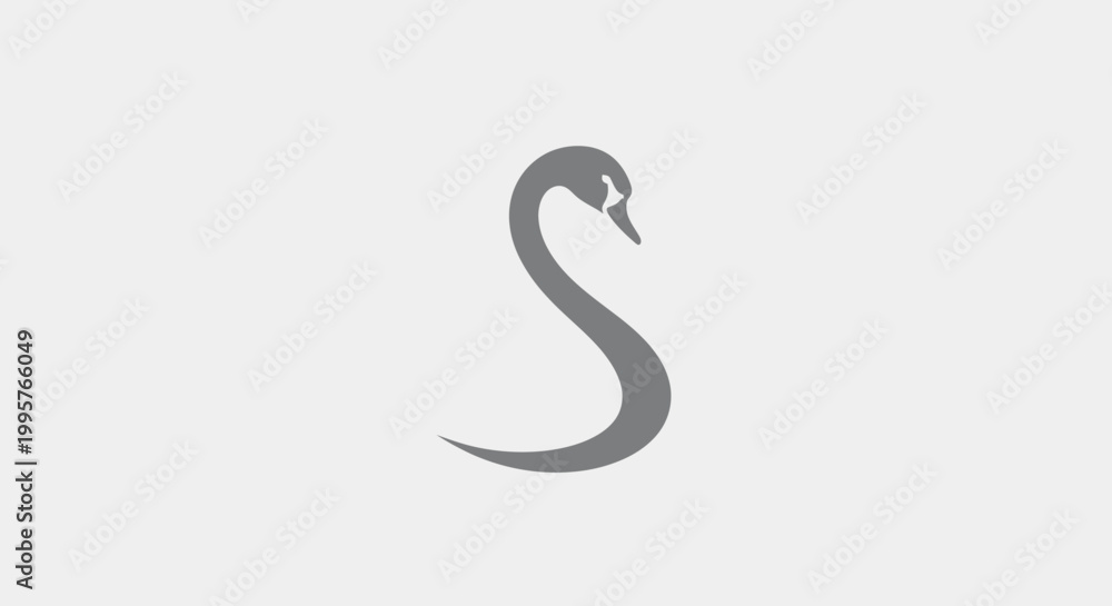 Fototapeta premium Elegant Swan Silhouette Vector Graphic, Graceful Bird Art