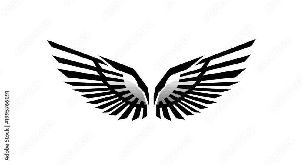 Fototapeta premium Stylized Angel Wings Logo Icon