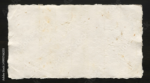 Vintage Handmade Cotton Rag Paper Texture with Natural Deckled Edges