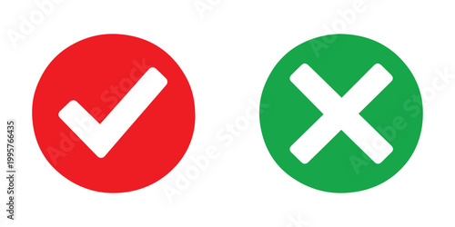 Red Check Green Cross Icons