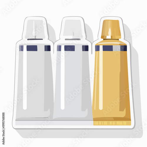 Three Paint Tubes in a Tray