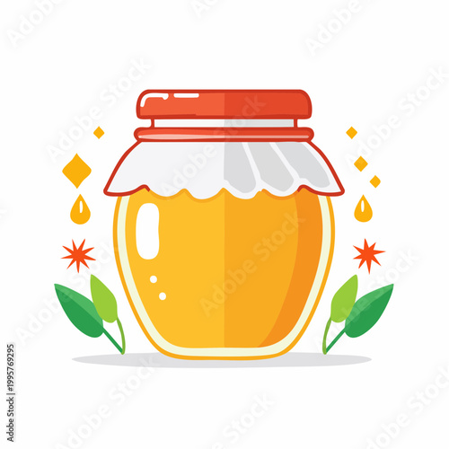 Jar of Honey with Decorative Elements
