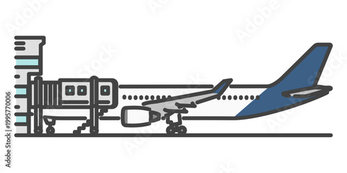 長距離国際線の旅客機 搭乗中 PBB ビジネス向け イラスト素材