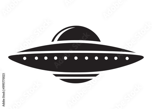 flying saucer logo silhouette vector, alien saucer logo silhouette vector illustration, unidentified flying logo, alien spaceship silhouette logo, alien ship logo silhouette design on white background