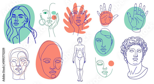 Vibrant illustrations of diverse human faces and abstract designs unfold on a digital canvas