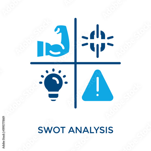 Swot Analysis Icon Dual Tone Style. Vector Illustration For Graphic Design