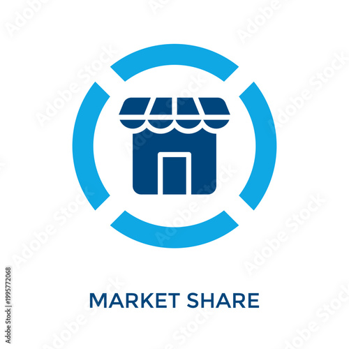 Market Share Icon Dual Tone Style. Vector Illustration For Graphic Design