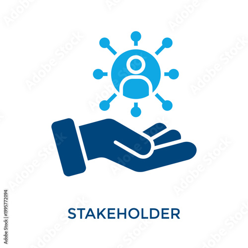 Stakeholder Icon Dual Tone Style. Vector Illustration For Graphic Design