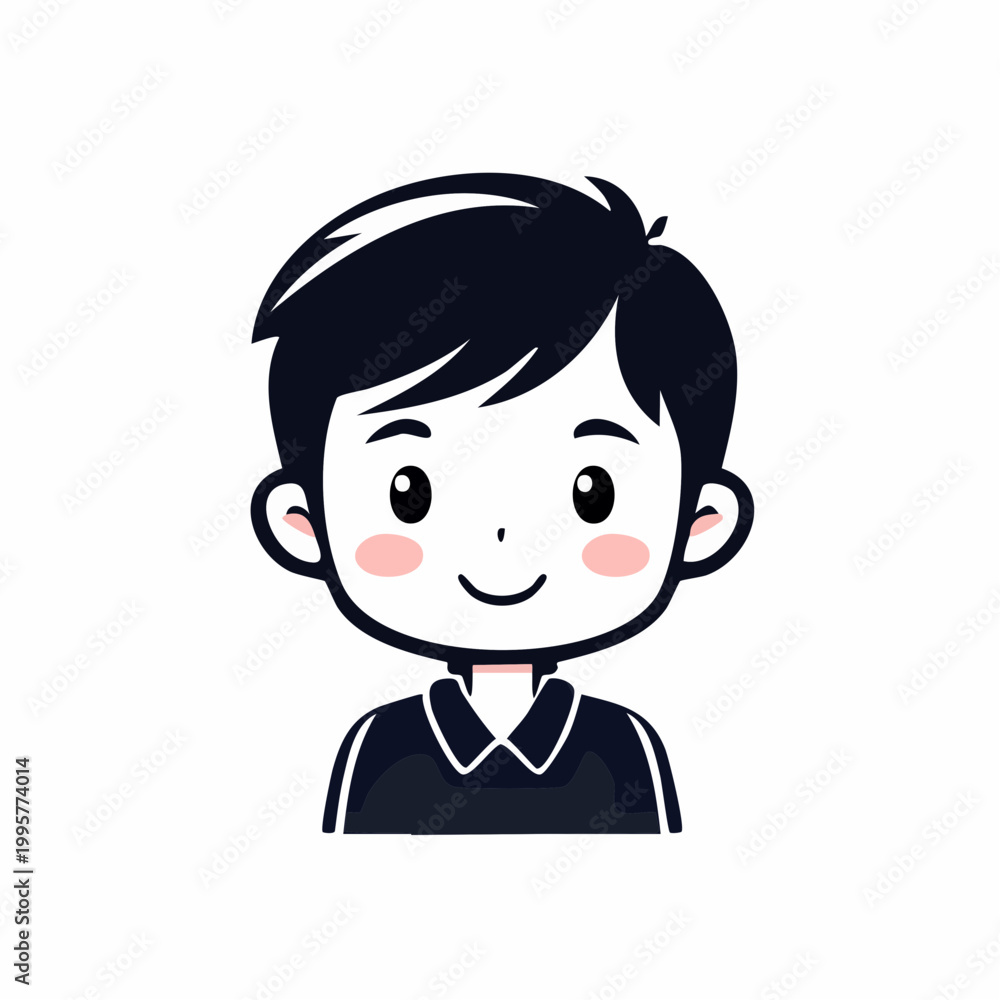 Fototapeta premium Cute Cartoon Boy Avatar
