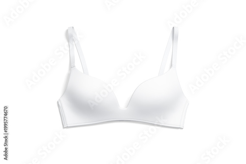 Obraz na płótnie Blank white wireless bra mockup png, transparent background, 3d rendering
