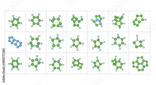 Collection of molecular structures diverse arrangements of carbon and hydrogen atoms in organic chemistry