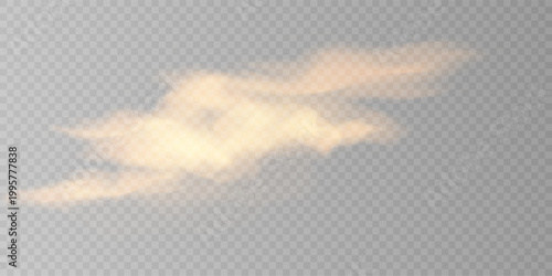 Orange Mist Clouds PNG, Transparent Background Soft Vapor Texture