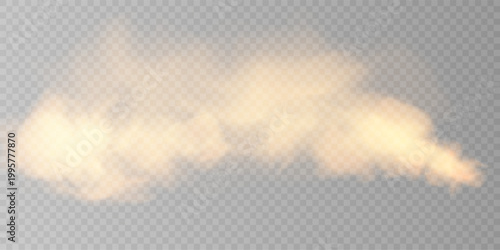 Floating Orange Cloud Frames PNG, Transparent Soft Clouds Background for Design