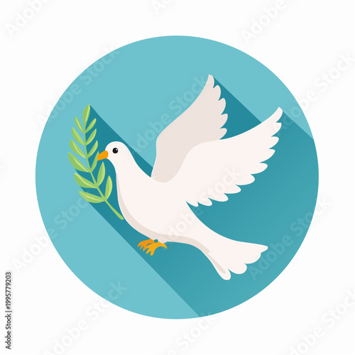 White Dove with Olive Branch