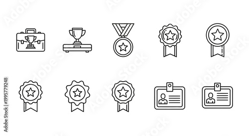 A collection of achievement and award icons.