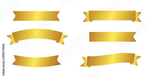 Konstfotografi Gold ribbon banner set