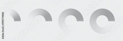 Set of circles with gradient frame line as a buffering icons. Vector illustration