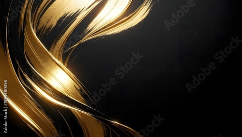 A luxurious gold design element on a sleek black background