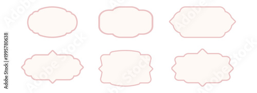 Vintage label set, elegant art deco frame, banner. Classic tags for handmade branding and rustic packaging. Sale sticker, certificate retro emblem 