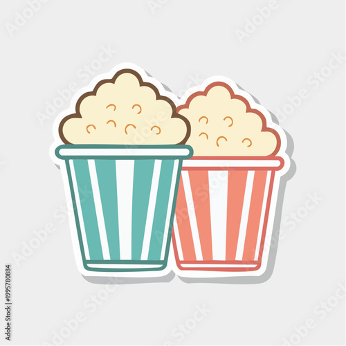 Two buckets of popcorn