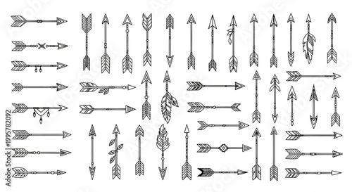 Collection of various arrow designs.