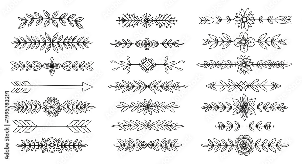 Obraz premium Collection of various arrow designs.