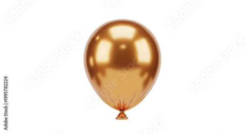 Vector illustration of shiny metallic golden balloon on a transparent background