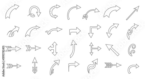 Collection of various arrow icons.