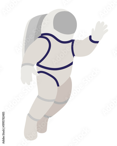 Space exploring. Astronaut. Vector illustration