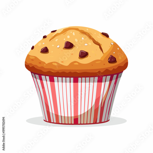Chocolate Chip Muffin in Striped Wrapper