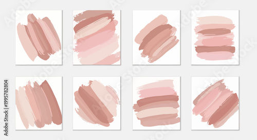 Variety of pink lipstick swatches displayed.