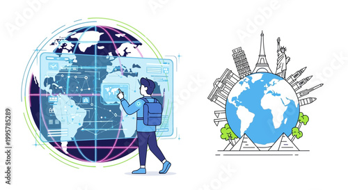 Global Travel and Exploration Concept.