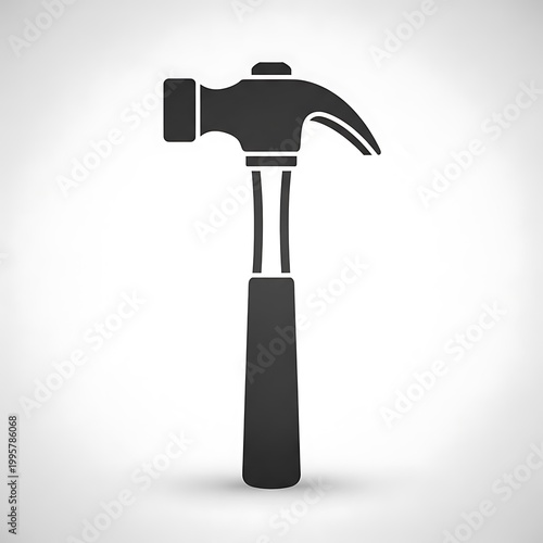 Black hammer icon on gray background