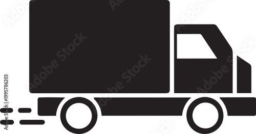 Delivery truck icon, cargo transport vehicle flat vector