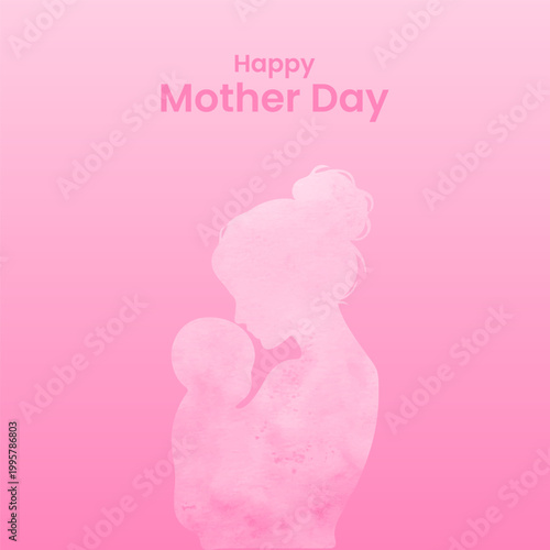 Happy Mother’s Day – Minimal Mom and Baby Silhouette