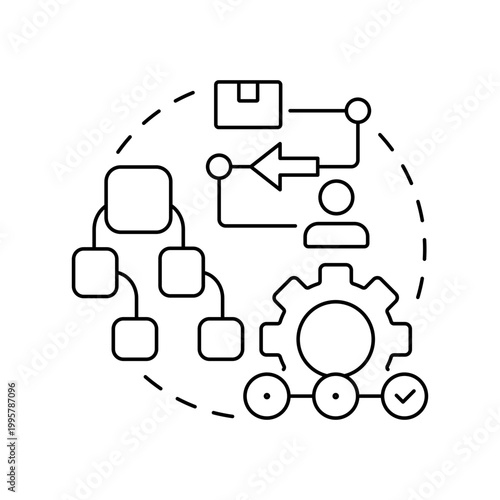 Supply chain continuity blue gradient concept icon. Maintain flow. Key component of business continuity plan. Round shape line illustration. Abstract idea. Graphic design. Easy to use in booklet