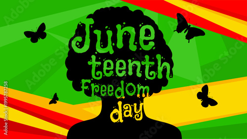 Juneteenth freedom day banner - vector illustration