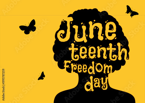 Juneteenth freedom day banner - vector illustration