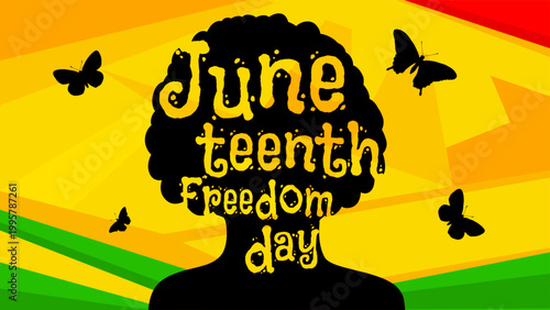 Juneteenth freedom day banner - vector illustration