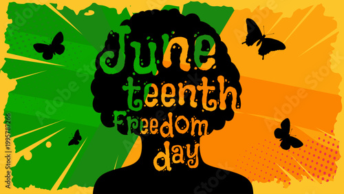 Juneteenth freedom day banner - vector illustration