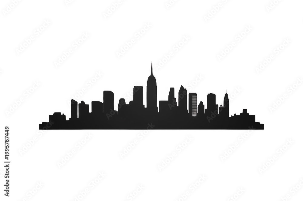 Fototapeta premium New york city skyline silhouette on transparent background