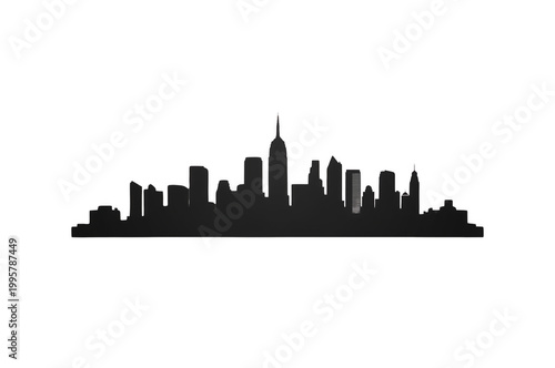 New york city skyline silhouette on transparent background