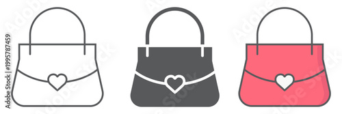 Women bag line icon, girl and purse, handbag sign, vector graphics, a linear pattern on a white background.