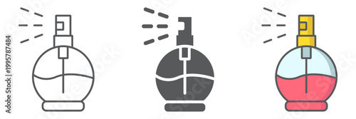 Perfume line icon, aroma and fragrance, cologne sign, vector graphics, a linear pattern on a white background.