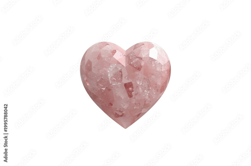 Fototapeta premium Pink crystal heart illustrating love and preciousness