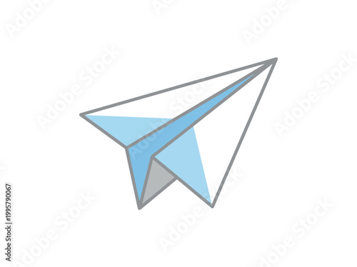 Minimalist Paper Airplane Illustration Icon.