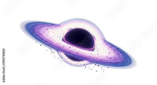 Vector illustration of black hole with accretion disk on a transparent background