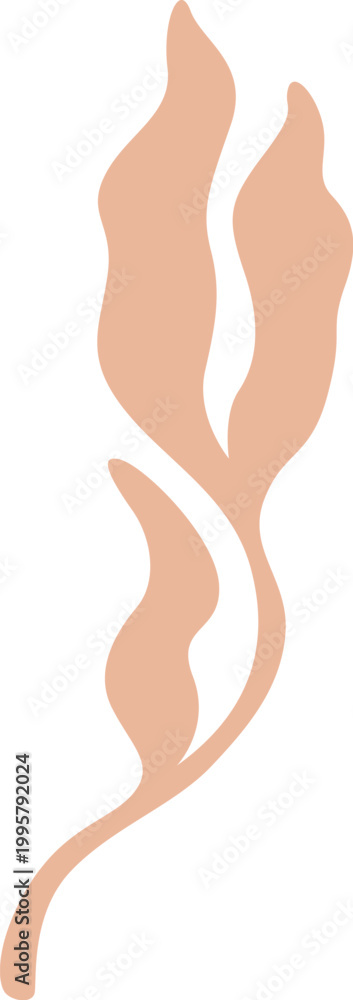 Obraz premium Leaf Silhouette Wavy Shape