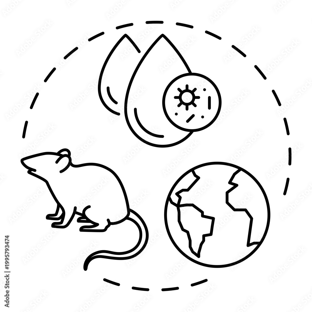 Fototapeta premium Reservoir blue gradient concept icon. Disease transmit, pathogen spread. Global environment. Round shape line illustration. Abstract idea. Graphic design. Easy to use in brochure, article