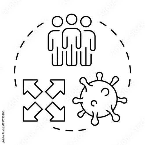 Descriptive epidemiology blue gradient concept icon. Demographic factors, public health. Round shape line illustration. Abstract idea. Graphic design. Easy to use in presentation, booklet
